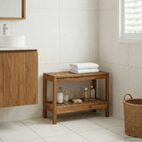 Bathroom Side Table Natural 60 x 30 x 45 cm Solid Teak Wood 42024271