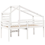 ZNTS High Sleeper Bed without Mattress White 90x200 cm Solid Wood Pine 3281978