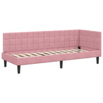 Corner Bed Frame with Headboard Pink 80 x 200 cm Velvet 42016411