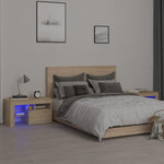 ZNTS Bedside Cabinets 2 pcs with LED Lights Sonoma Oak 70x36.5x40 cm 3152772