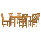 Dining Set 7 pcs Beige Solid Oak Wood 3430375