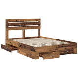 Bed Frame with Drawer with Headboard Manual Engineered Wood 3411649