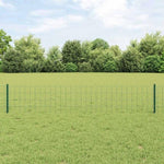 Fence with Posts Green 0.4 x 25 m Steel 3336019