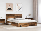 Bed Frame with Headboard Old Wood 140 x 190 cm Engineered Wood 3409647