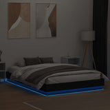 Bed Frame with LED without Mattress Black 160x200 cm 3209780