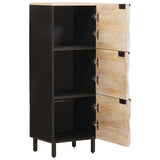 Highboard White Wash Finish 40 x 33 x 110 cm Solid Mango Wood 4017893