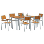 Garden Dining Set 7 pcs Grey and brown 150 x 90 x 75 cm 3284424