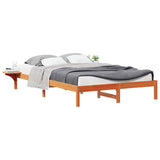 Bed Frame with Side Tables Wax Brown 160 x 220 cm 873252