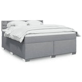 Box Spring Bed with Mattress Light Grey 180x200 cm Fabric 3285981