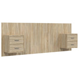 Bed Headboard with Cabinets Sonoma Oak Engineered Wood 3115686