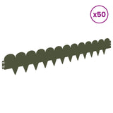 Lawn Edging 50 pcs 103 x 15 cm Steel Olive Green 8008659