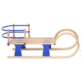 Foldable Sledge with Backrest 110 cm Plywood 93700