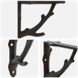 Wall Shelf Brackets 12 pcs Antique Brown 21.5 x 21.5 x 3.5 cm 42038859