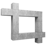 9 Piece TV Cabinet Set Concrete Grey Engineered Wood 3079158