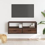 TV Cabinet Brown Oak 100x31x39.5 cm Engineered Wood and Metal 848933
