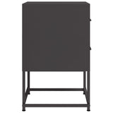 Bedside Cabinets 2 pcs Black 36x39x60.5 cm Steel 846459