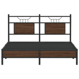 Bed Frame without Mattress Brown Oak 137x190 cm Engineered Wood 4106997