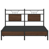 Bed Frame without Mattress Brown Oak 140x200 cm Engineered Wood 4106999