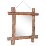 Mirror Natural Recycled Teak Wood 70 cm Decorative Inlays 283934