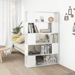 Book Cabinet Room Divider High Gloss White Engineered Wood 809203
