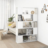 Book Cabinet Room Divider High Gloss White Engineered Wood 809203