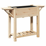 Garden Planter Beige 111 x 37 x 76.5 cm Solid fir wood 42006574