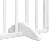 Dog Gate with Door Foldable 6 Panels White 300 cm Poplar Wood 352183