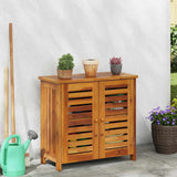 Garden Cabinet Natural 75 x 35 x 70cm Solid Acacia Wood 42001370