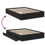 Bed Frame with Drawers without Mattress Black 140x190 cm 3280686
