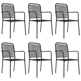7 Piece Garden Dining Set Black Cotton Rope and Steel 3156541