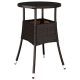 5 Piece Garden Bistro Set with Cushions Brown Poly Rattan 3187439