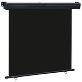 Balcony Side Awning Black Steel, aluminium, 100% polyester fabric 48430