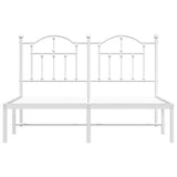 Metal Bed Frame without Mattress with Headboard White 150x200cm 353490