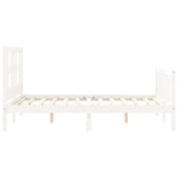 Bed Frame without Mattress White Small Double Solid Wood Pine 3192982