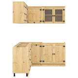 Cabinet with Drawer SKI 10 pcs Honey Brown Solid Pine Wood 3392647
