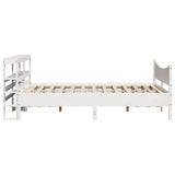 Bed Frame with Headboard White 160x200 cm Solid Wood Pine 3306298