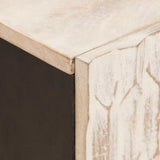 TV Cabinet White Wash Finish 105 x 33 x 46 cm Solid Mango Wood 4017878
