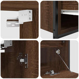 2 Piece Bathroom Furniture Set Brown Oak Engineered Wood 3328368