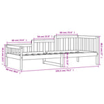 ZNTS Day Bed without Mattress 90x190 cm Single Solid Wood Pine 840373