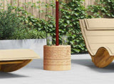 Parasol Base Natural 34 x 40 cm Solid Wood 42006471