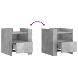 Bedside Cabinet Concrete Grey 45x50x50 cm Engineered Wood 848279