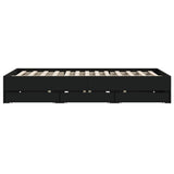 Bed Frame with Drawers without Mattress Black 140x200 cm 3207274