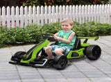 24V Electric Go Kart for Kids with Adjustable Seat for 6-12 Years, Green T3398P422372