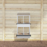 Chicken Nesting Box with 4 Compartments Galvanized Silver Metal 864354