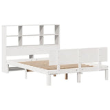Bookcase Bed without Mattress White 160x200cm Solid Wood Pine 3322671