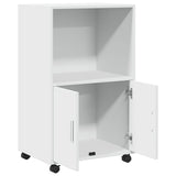Rolling Cabinet White 55x40x91 cm Engineered Wood 853182
