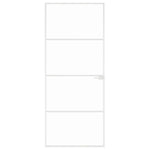 Interior Door White 83x201.5 cm Tempered Glass&Aluminium Slim 153667