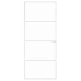 Interior Door White 83x201.5 cm Tempered Glass&Aluminium Slim 153667