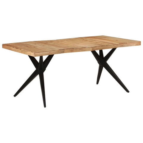 Dining Table Black 180x90x77 cm Solid Wood Acacia 351642