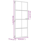 Interior Door Slim Golden 83x201,5 cm Tempered Glass and Aluminium 155141